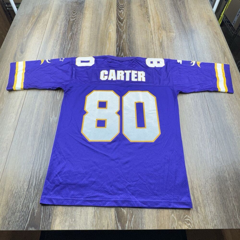 Cris Carter Jersey Mens L 48 Purple Minnesota Vikings Starter NFL Football Team - Picture 4 of 13